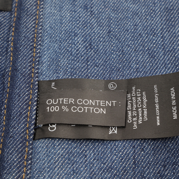 Denim Corset Top with Gold Trim - Picture 9 of 15